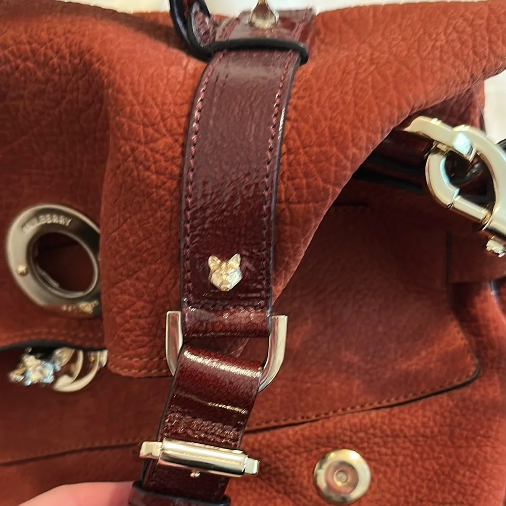 Mulberry Alexa bag - Rust and Gold Leather Satchel with Versatile Straps - Picture 12 of 15